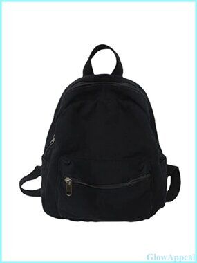 Canvas Mini Backpack Purse Lightweight 3 Pocket Small Backpack Travel School
